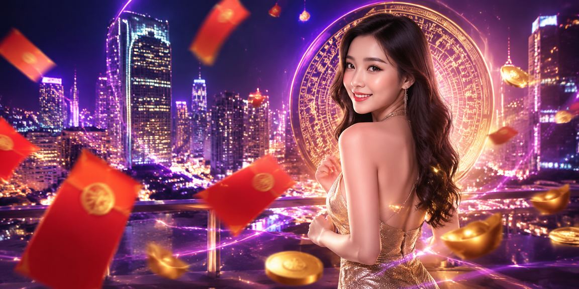 Khung cảnh Hà Nội với đèn neon rực rỡ và phong bì đỏ – biểu tượng may mắn khi tải app m188