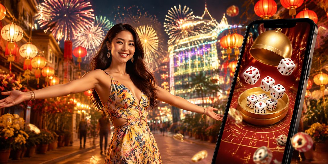 Cảnh chơi tài xỉu với hình ảnh đèn lồng truyền thống tại Hà Nội