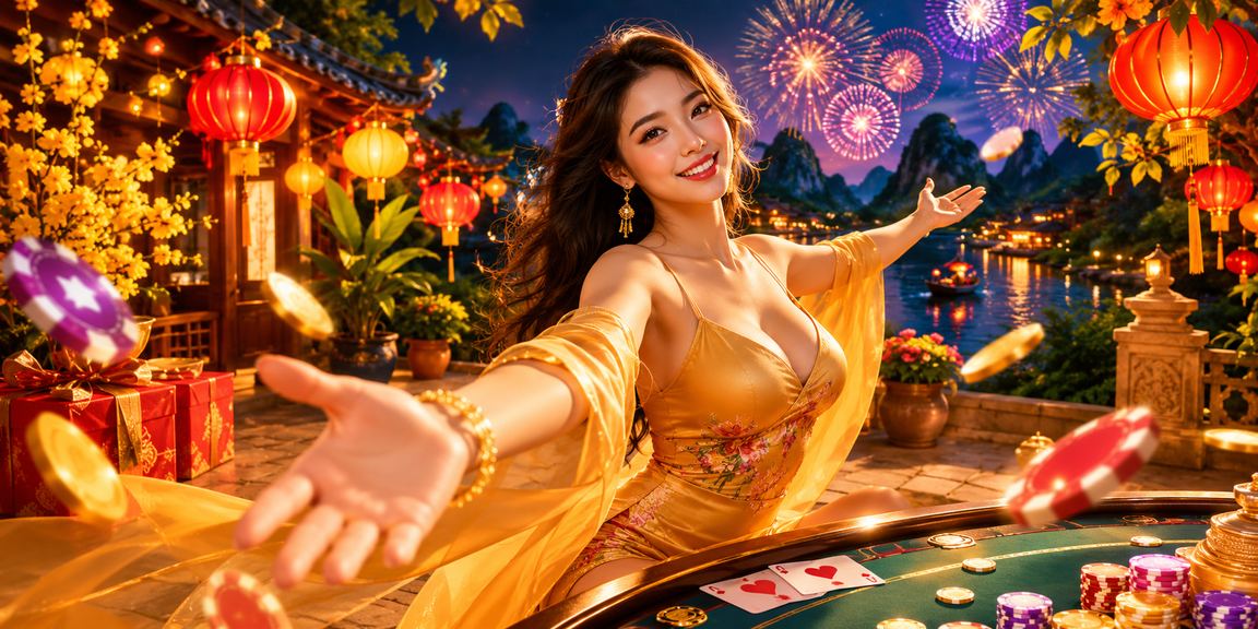 Không gian chơi bài thư giãn dưới ánh đèn lồng Hội An