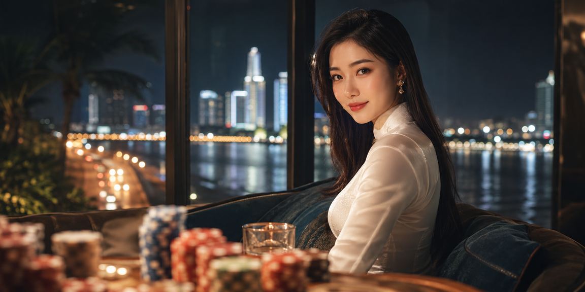 Cảnh xổ số và giải trí dân gian tại Mũi Né với trang phục áo dài truyền thống