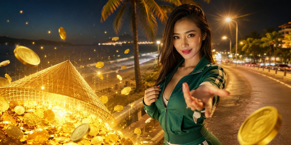 Khung cảnh cá cược và giải trí casino tại Phan Thiết với hình ảnh nón lá Việt Nam